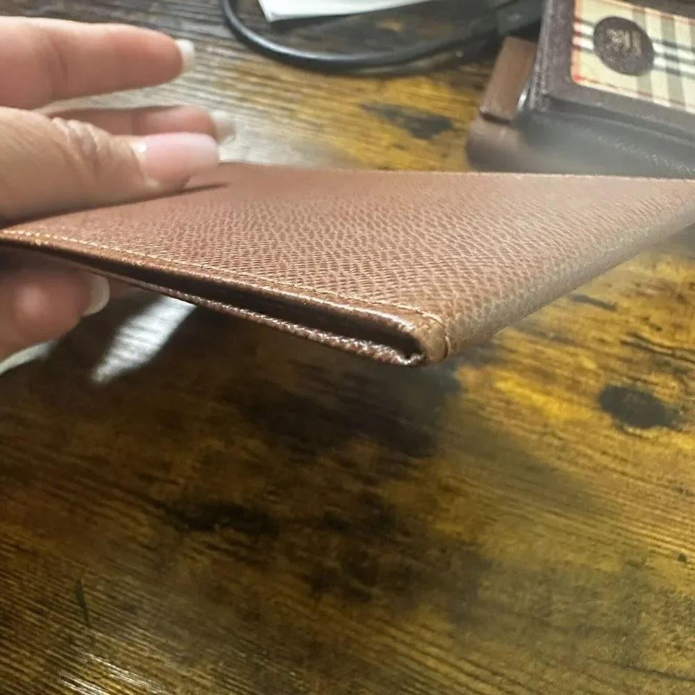 Louis Vuitton Taiga Bifold ID Card Case‎ Slim Wallet Brown Leather